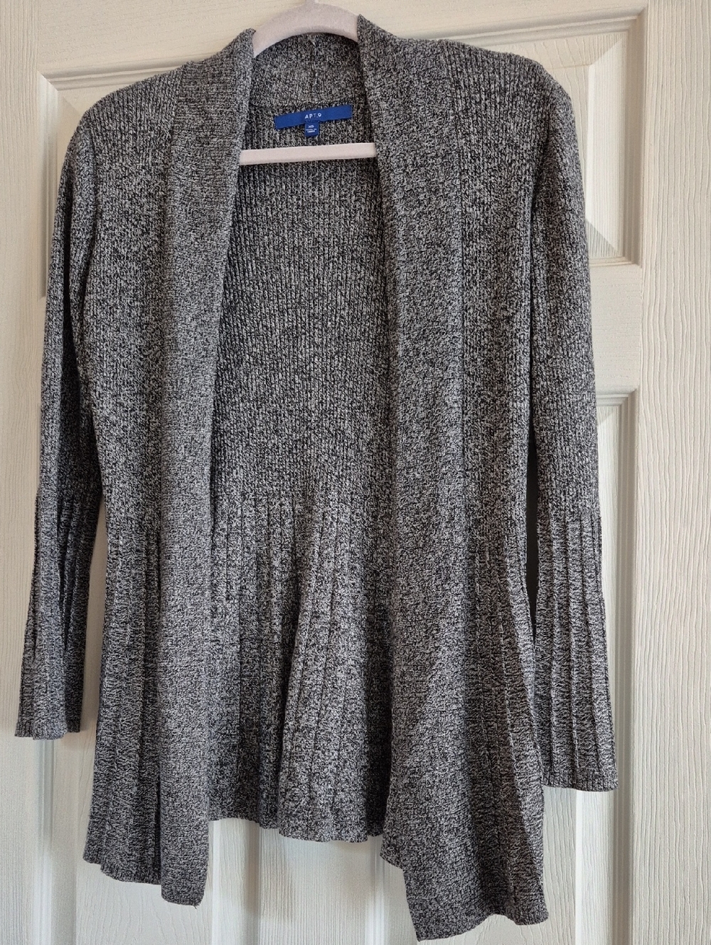 Apt. 9 Women's Marled Gray Open Drape Cardigan